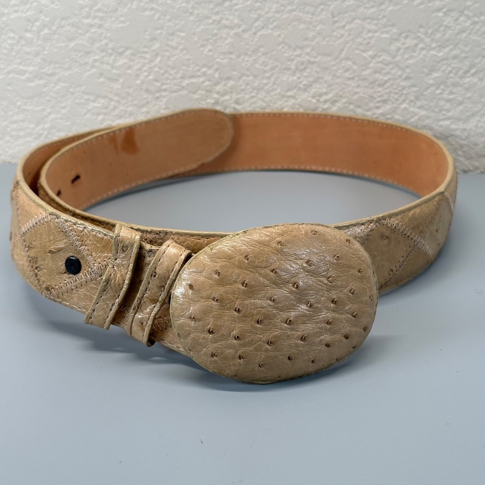 Genuine Full-quill Ostrich leather Wester-style Belt Women's  US 10 NWOT Rodeo